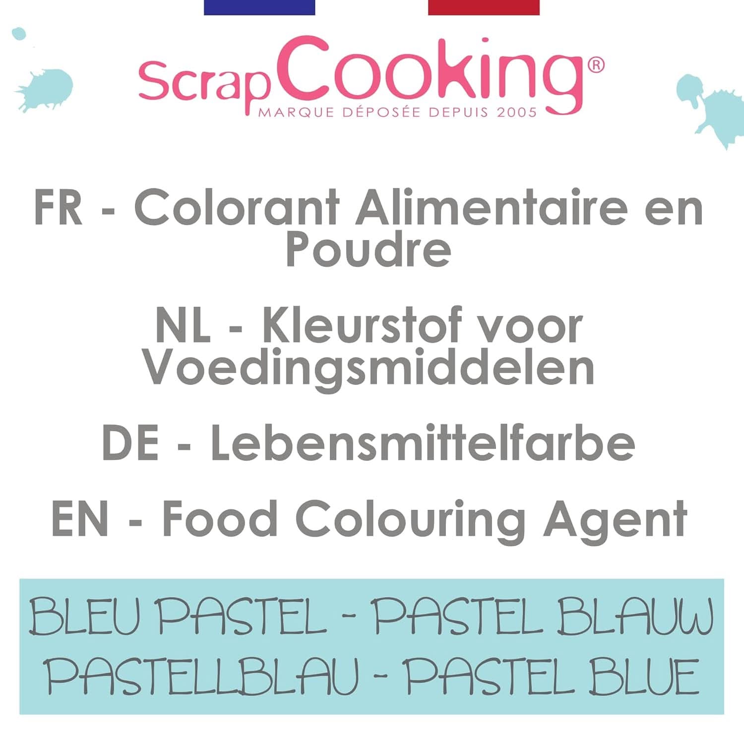 Scrapcooking, barwnik spożywczy w proszku, pastelowy błękit, 5 gramów Naty Shop