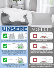 Pernă pentru gât 2 în 1 Pernă, pernă cu spumă de memorie, pernă ortopedică ergonomică, 2 înălțimi de dormit, pernă de sprijin pentru gât pentru sprijin lateral / spate / burtă Perne ortopedice cervicale Naty Shop