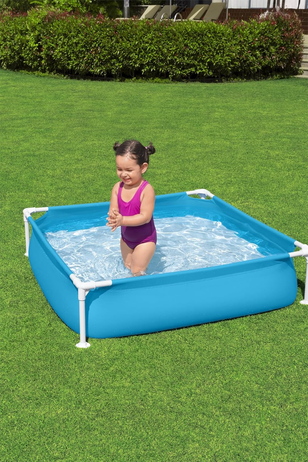 Piscină Bestway My First Frame 122 x 122 x 30,5 cm, albastră, dreptunghiulară