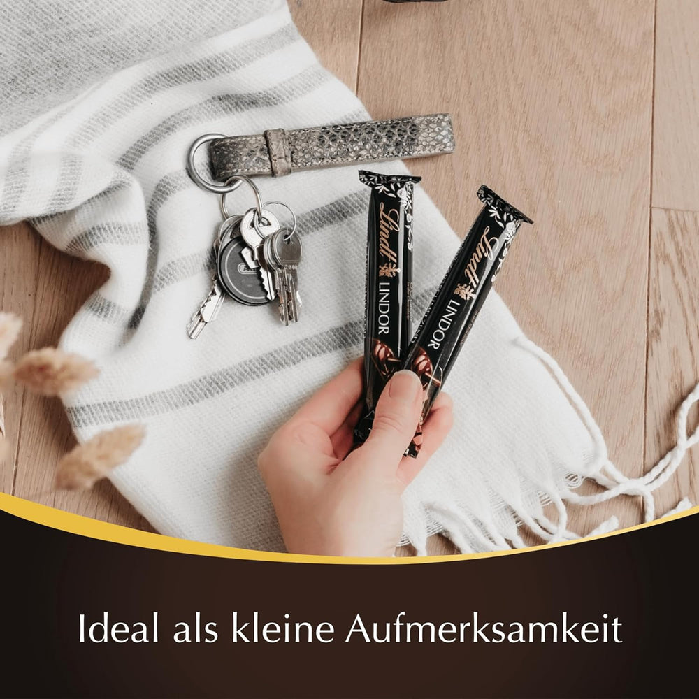 Czekolada Lindta | Pałeczki LINDOR 60% Kakao | 100g | 4 tabliczki czekolady z gorzką czekoladą 60% kakao i rozpływającym się w ustach nadzieniem | Batonik czekoladowy