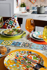 Excelsa Lisbona Tellerservice, 18-teilig, Porzellan und Keramik, mehrfarbig