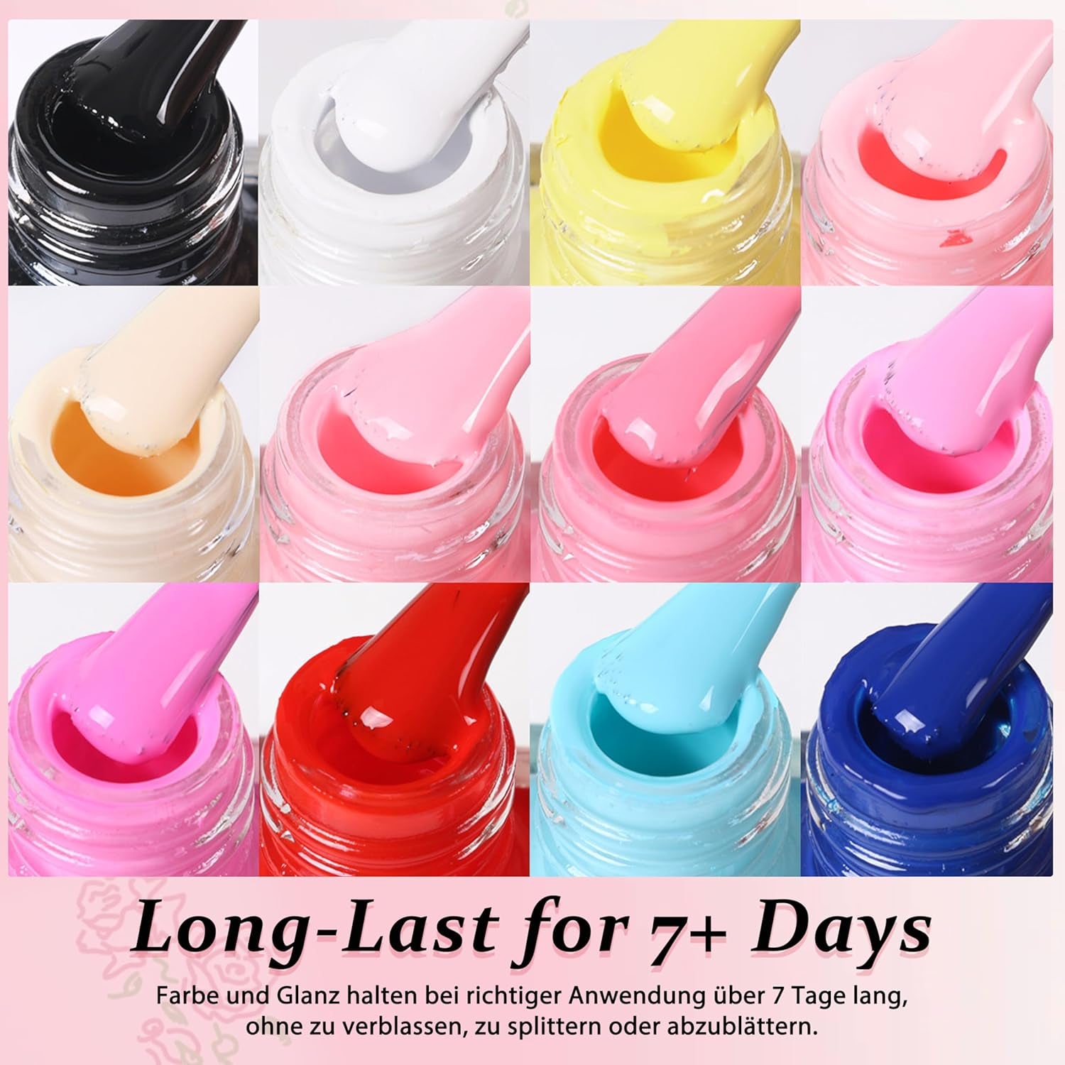 6-częściowy zestaw lakierów do paznokci – szybkoschnący, długotrwały, jasnoczerwony lakier do paznokci – nietoksyczny lakier do paznokci na bazie wody do salonów DIY Manicure Prezent (kolor A)