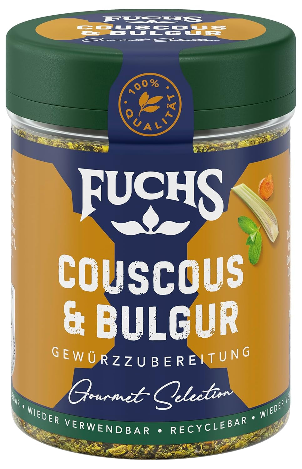 Fuchs Spices Gourmet Selection Bliski Wschód/Afryka - Mieszanka przypraw do kuskusu i bulguru Mieszanka przypraw do wielokrotnego napełniania do przyprawiania potraw bulgur Wegańskie 55g