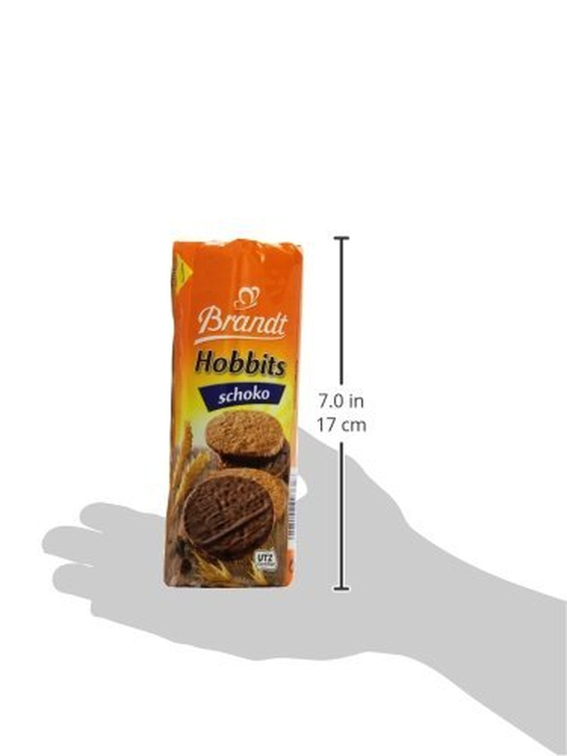 Brandt Hobbits Chocolate, pachet de 265 g - Biscuiți crocanți din cereale integrale cu fulgi de ovăz și ciocolată - Aluat crocant pentru întreaga familie - într-o ruladă practică de biscuiți
