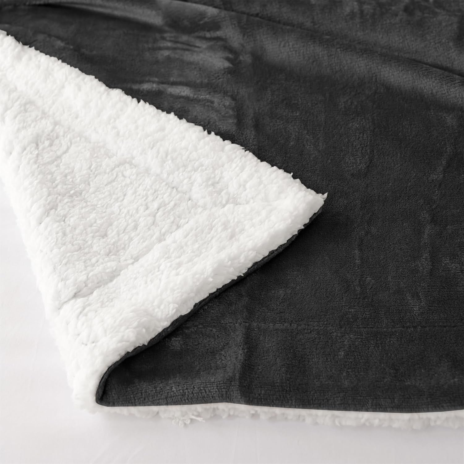 Cosy pătură 150X200Cm negru Fleece pătură Living pătură Sherpa canapea arunca canapea pătură Warm Winter Soft (negru, 150X200Cm) Paturi si Cuverturi Good Nite