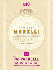 BioGourmet Pappardelle z kiełkami pszenicy - Organiczny szeroki makaron do gulaszu i sosów - z dodatkowymi składnikami odżywczymi | 500 g Organiczne i wegańskie