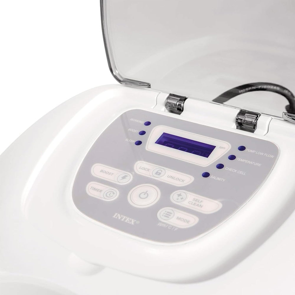 Intex 26670 Krystal Clear Saltwater Filter System do 2650-12112 L/h Pompa filtrująca do małych basenów do 56800 L Plastikowa Biała