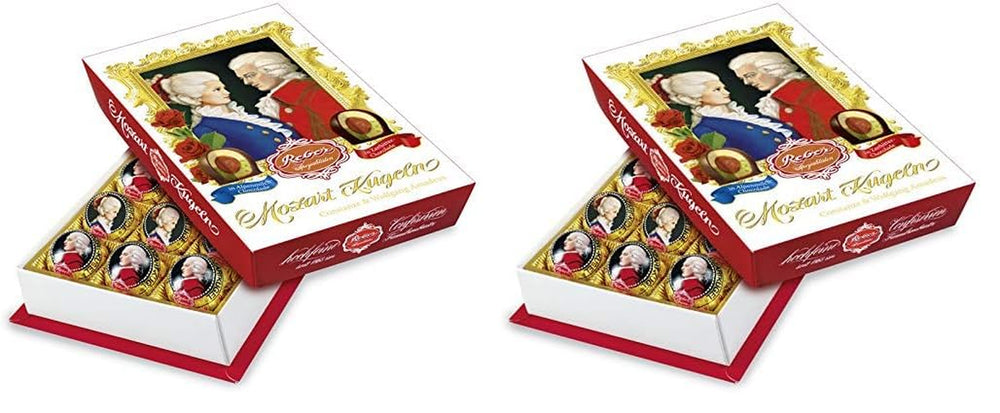 Kulki Reber Mozart z gorzką czekoladą, opakowanie 6 szt. z marcepanem i nugatem, wegańskie - 1 x 120 g
