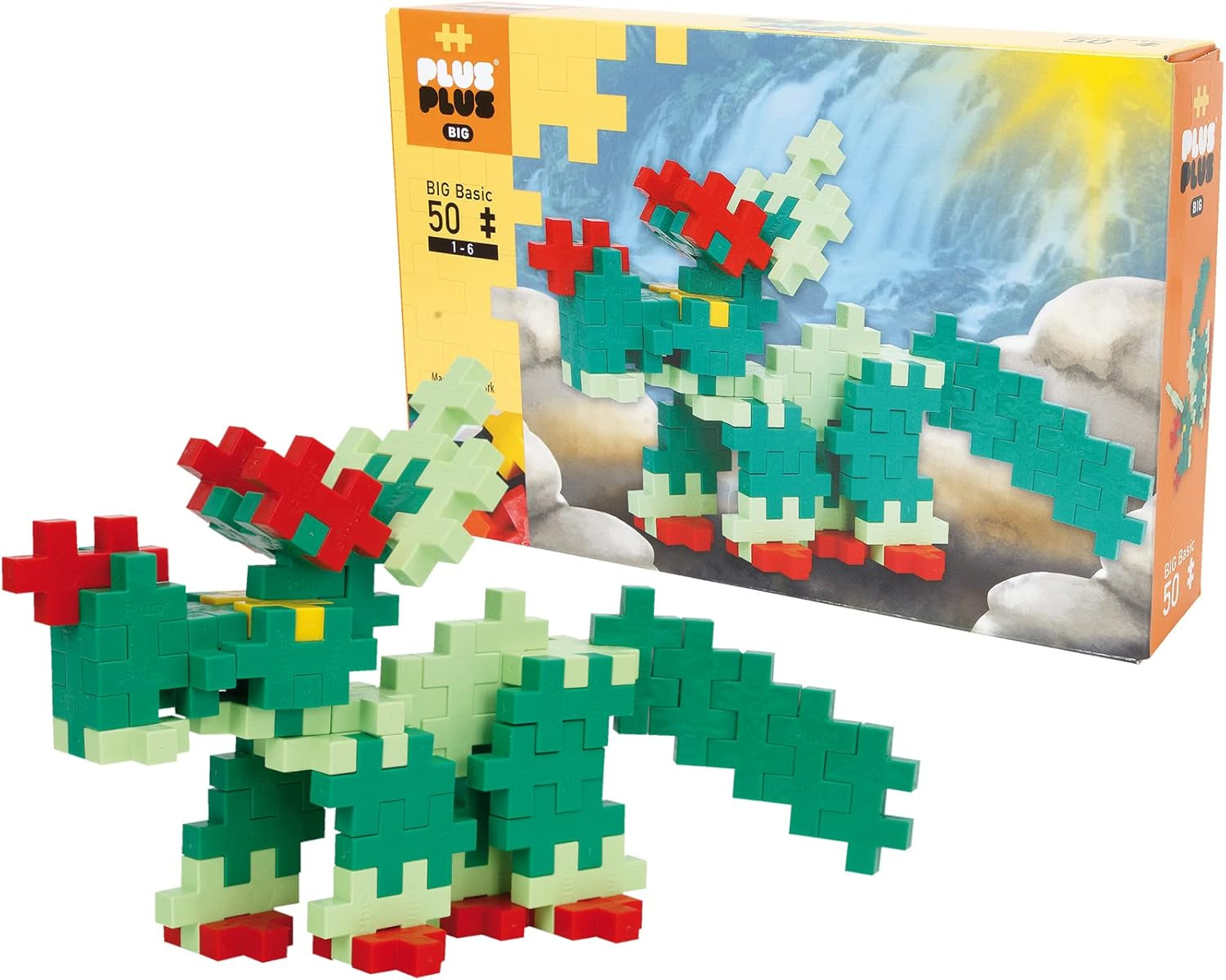 Plus-Plus 9603210 Geniales Konstruktionsspielzeug, Open Play Big Basic Mix, zestaw Bausteine, 100 sztuk, Mehrfarbig, Mehrfarbig