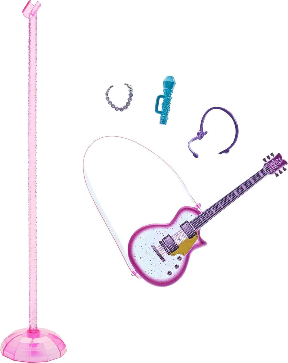 Barbie GYJ22 - bezpłatna scena dla lalki Big Dream Brooklyn (ok. 30 cm, brązowe warkocze) z filmowymi piosenkami, światłami, mikrofonem i akcesoriami, prezent dla dzieci od 3 lat Naty Shop Dolls