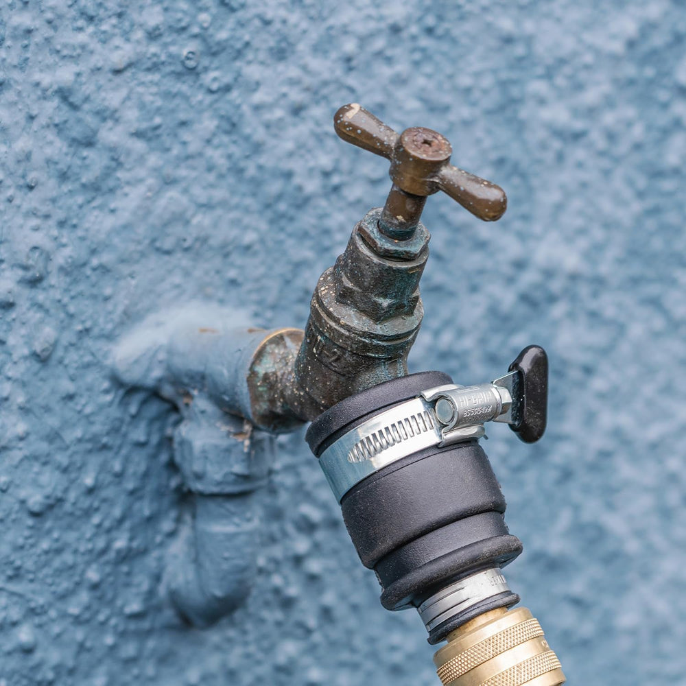 Conector pentru robinet cu prindere prin împingere | Diametru 20-30 mm | Alamă masivă | Sigur și durabil | Fixare sigură | Robust și rezistent la coroziune, negru/argintiu/auriu