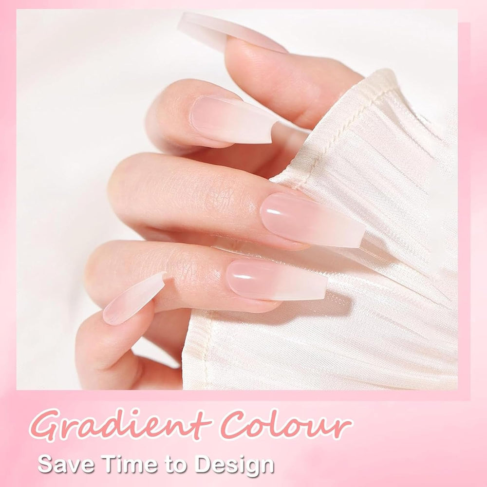 Set unghii false balerină - 240 bucăți unghii false roz liliac delicat, unghii false cu acoperire completă pentru lipire, set vârfuri unghii false pentru manichiură și artă unghii pentru femei și fete (roz lavandă)