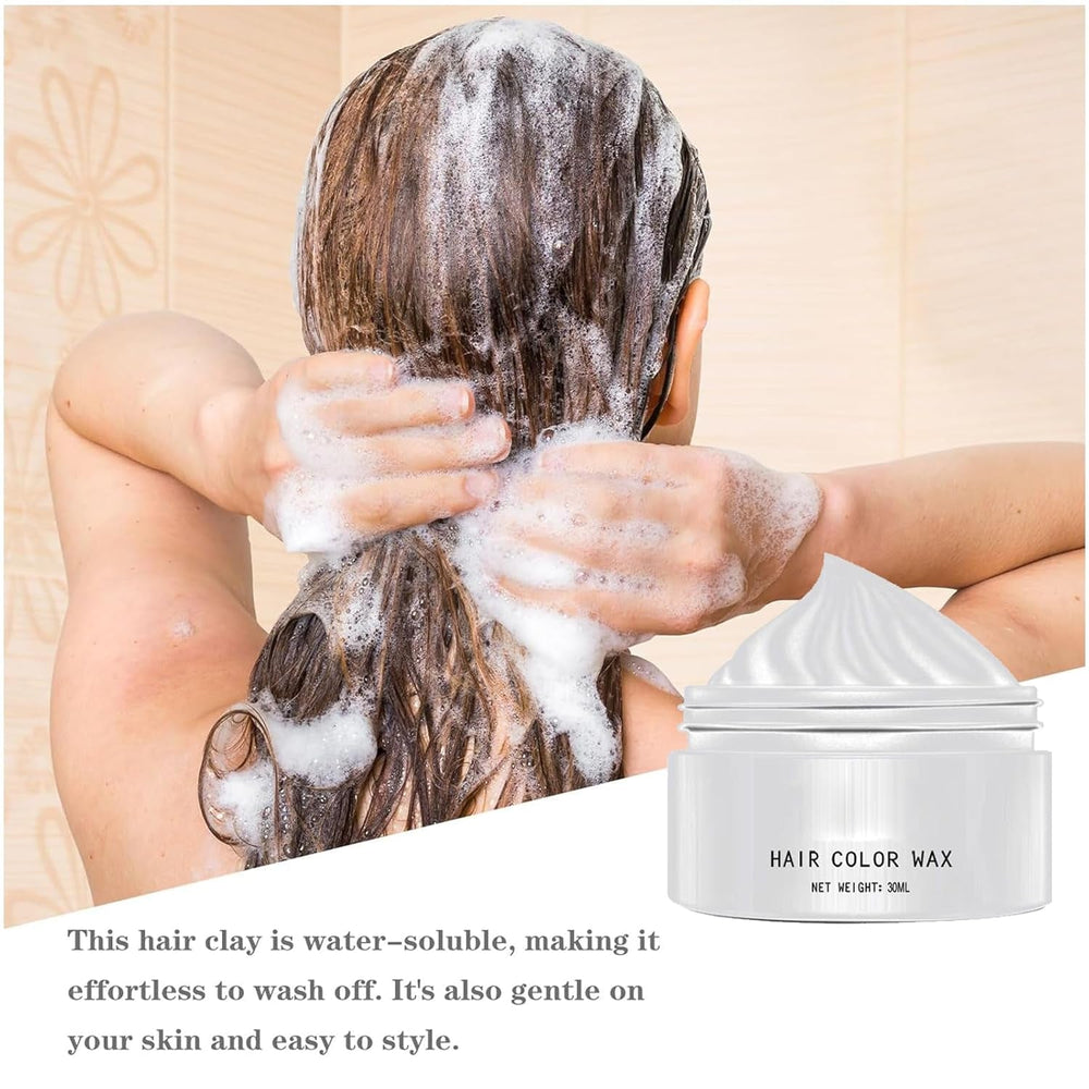 Vopsea de păr albă naturală, Vopsea de ceară de păr albă, Vopsea de păr naturală unisex albă, Vopsea de păr albă, Ceară de păr pentru petrecere Cosplay Halloween, Vopsea de păr Ceară de păr pentru petrecere, 30ML Vopsea pentru par Naty Shop
