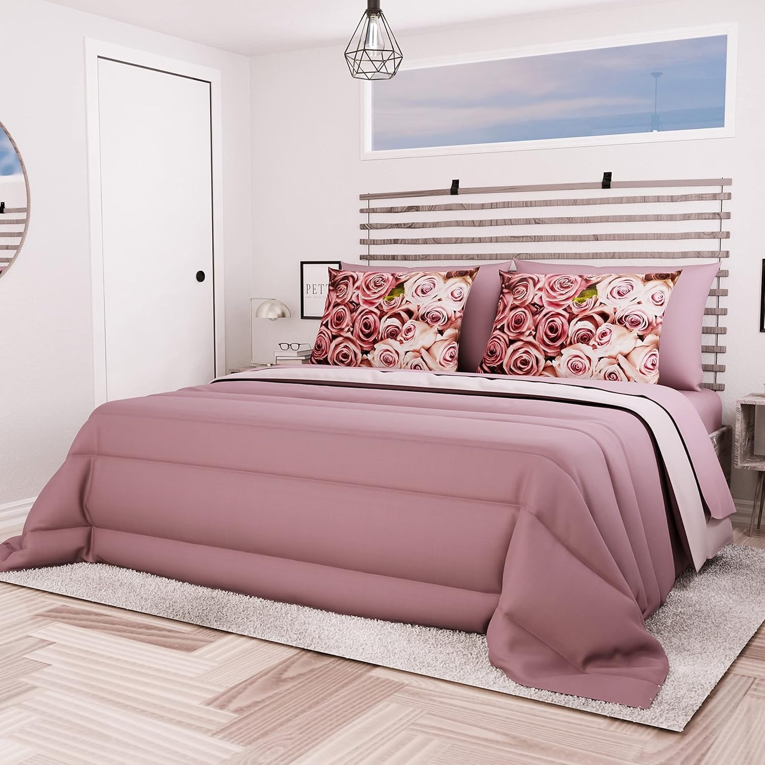 PETTI Artigiani Italiani - Koc zimowy na podwójne łóżko, maxi, monochromatyczny, dwustronny, biały, szary, 100% Made in Italy