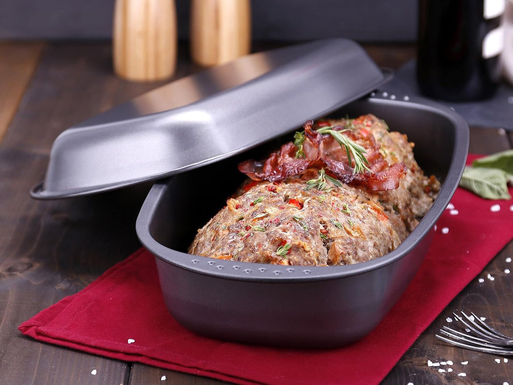 Chg 9942-04 Bratenform Mit Deckel, Antihaftbeschichte, antracytowo-metaliczny, 37 x 20 x 7 cm Formy i blachy do pieczenia Naty Shop