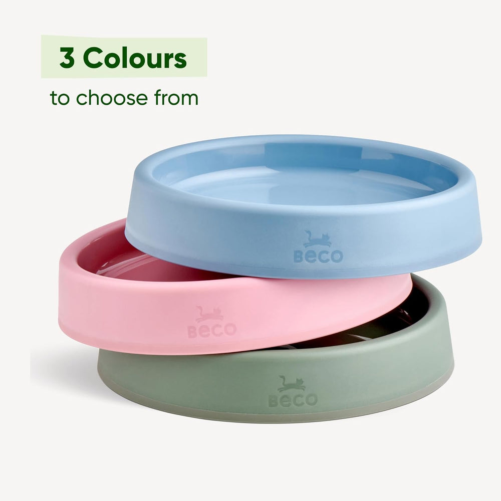 Katzennapf – Futter und Wasser Stabiler Futternapf, recycelter Kunststoff, rutschfeste Gummiunterseite, Schnurrhaar-freundlicher Futternapf, Candy Pink