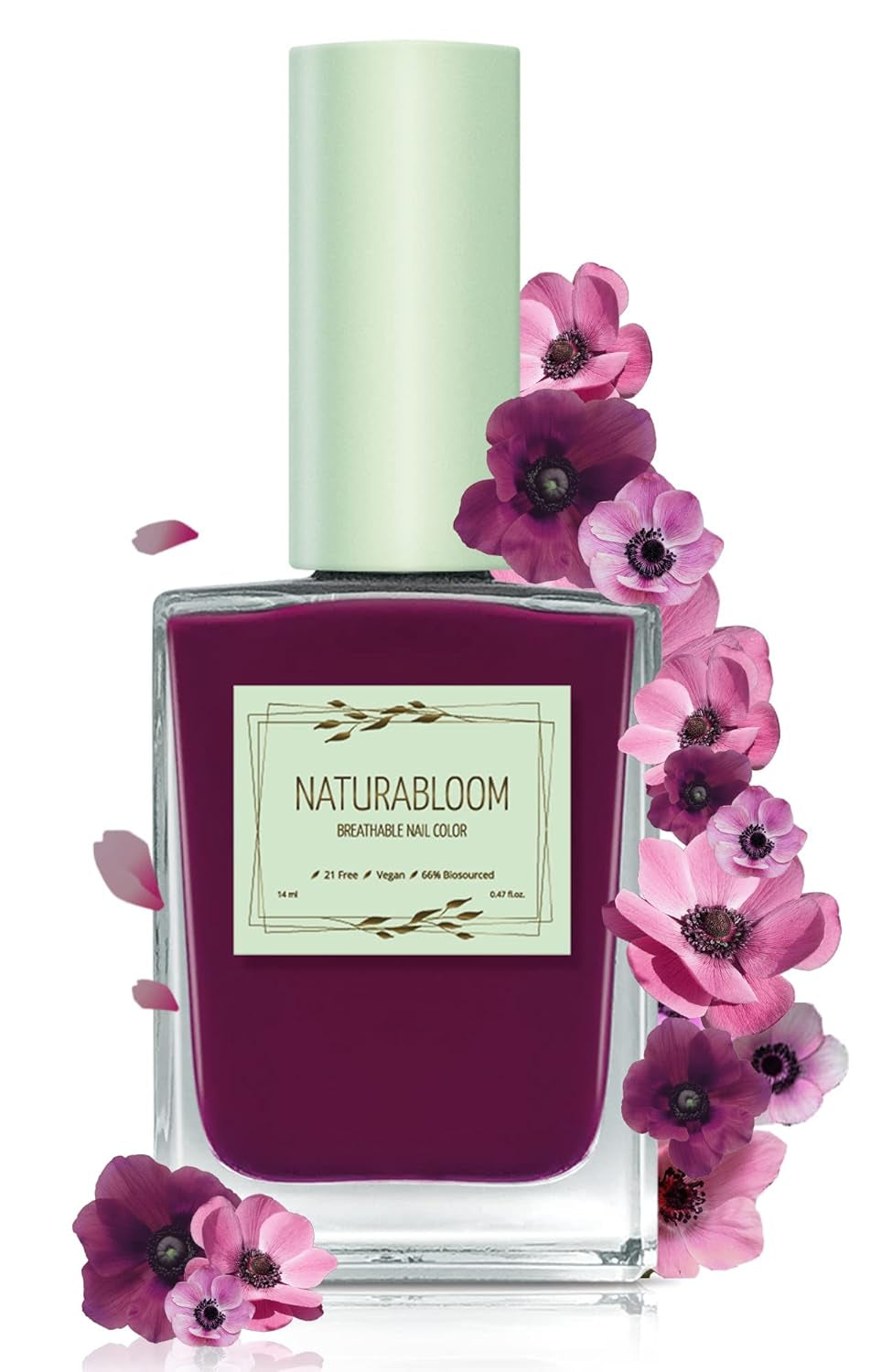 Szybkoschnący beżowy lakier do paznokci (Moon Dust) - naturalny lakier do paznokci o wegańskiej formule - oddychający, trwały i trwały, 14 ml