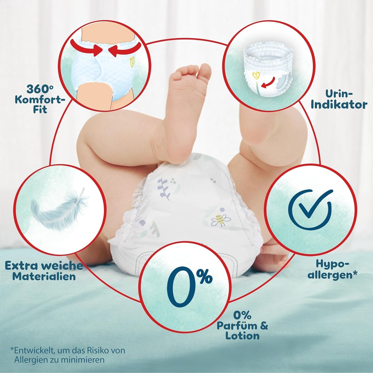 Pampers Harmony Pants rozmiar 5, 144 szt., 12 kg-17 kg, delikatna ochrona skóry i komfort 360°