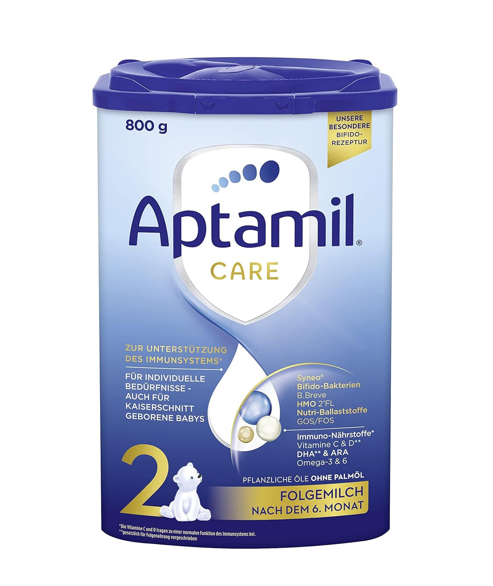 Aptamil Care 2 - Mleko następne po 6 miesiącu, z Omega 3 i 6, DHA i ARA, bez oleju palmowego, żywność dla dzieci, mleko w proszku, 1 x 800 g (opakowanie 6 szt.)