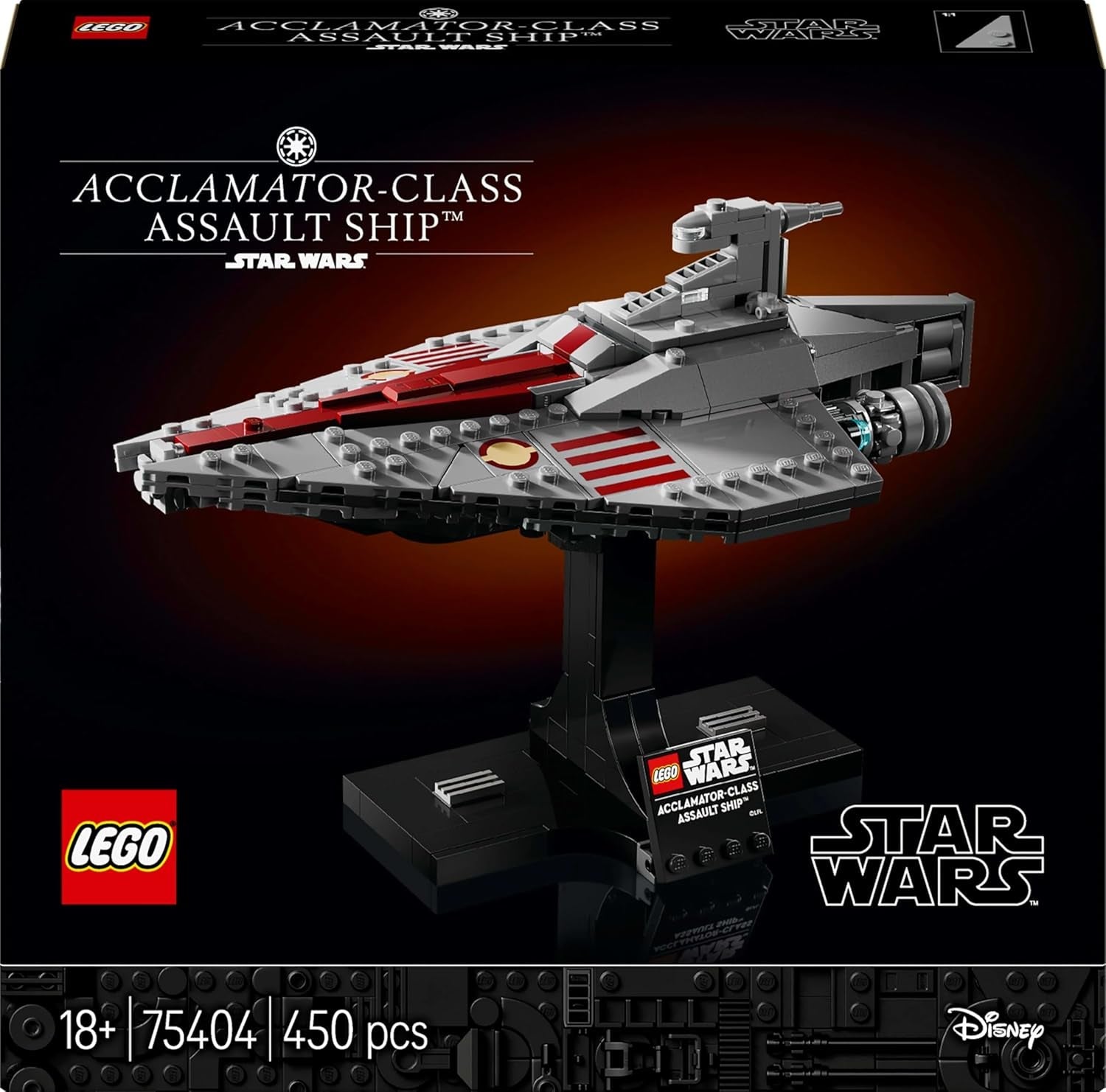 LEGO Star Wars 75404 Statek szturmowy klasy Acclamator z Ataku klonów — statek kosmiczny do kolekcjonowania, budowania i wystawiania — zestaw do budowania fantasy — prezent dla dorosłych i nastoletnich fanów Zestawy do budowania Besuche den LEGO-Store