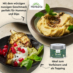 Herbaria Za'atar bio 25g S-Dose – Zaatar Gewürz, Zaatar Gewürz - orientalny Organic-Gewürmischung für Gerichte der Levante Küche - mit erlesenen Składnik - w nachhaltiger Aromaschutz-Dose