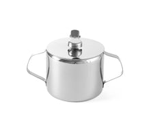 HENDI Zuckerdose, mit Scharnierdeckel, Geschirrspülmaschinengeeignet, ø85x(H)80, 300ml, Edelstahl