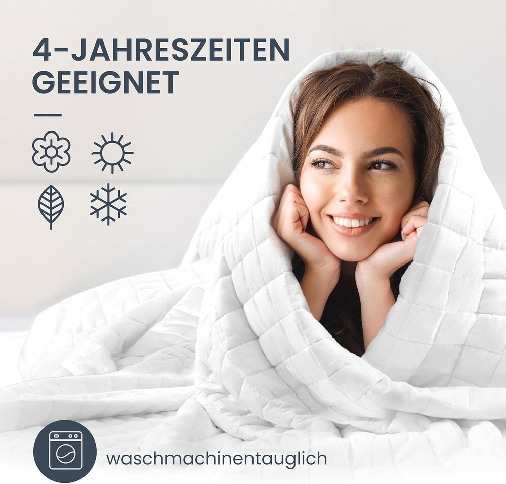 Koc terapeutyczny 7 kg I 135X200Cm I Zapewnia spokojny sen I Wysokiej jakości koc obciążany wykonany z oddychającej bawełny I Odprężający i terapeutyczny - W zestawie pudełko do pakowania z uchwytem do przenoszenia. Łóżka i koce Besuche den mÃ¼Ã¼d-Store