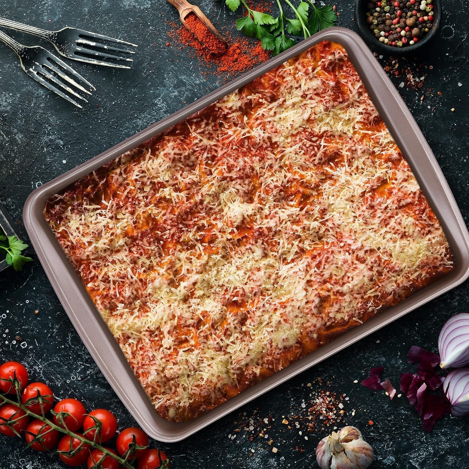 Relaxdays tava de copt, antiaderentă, 4 litri, oțel carbon, maro Matrite si tavi pentru copt Naty Shop