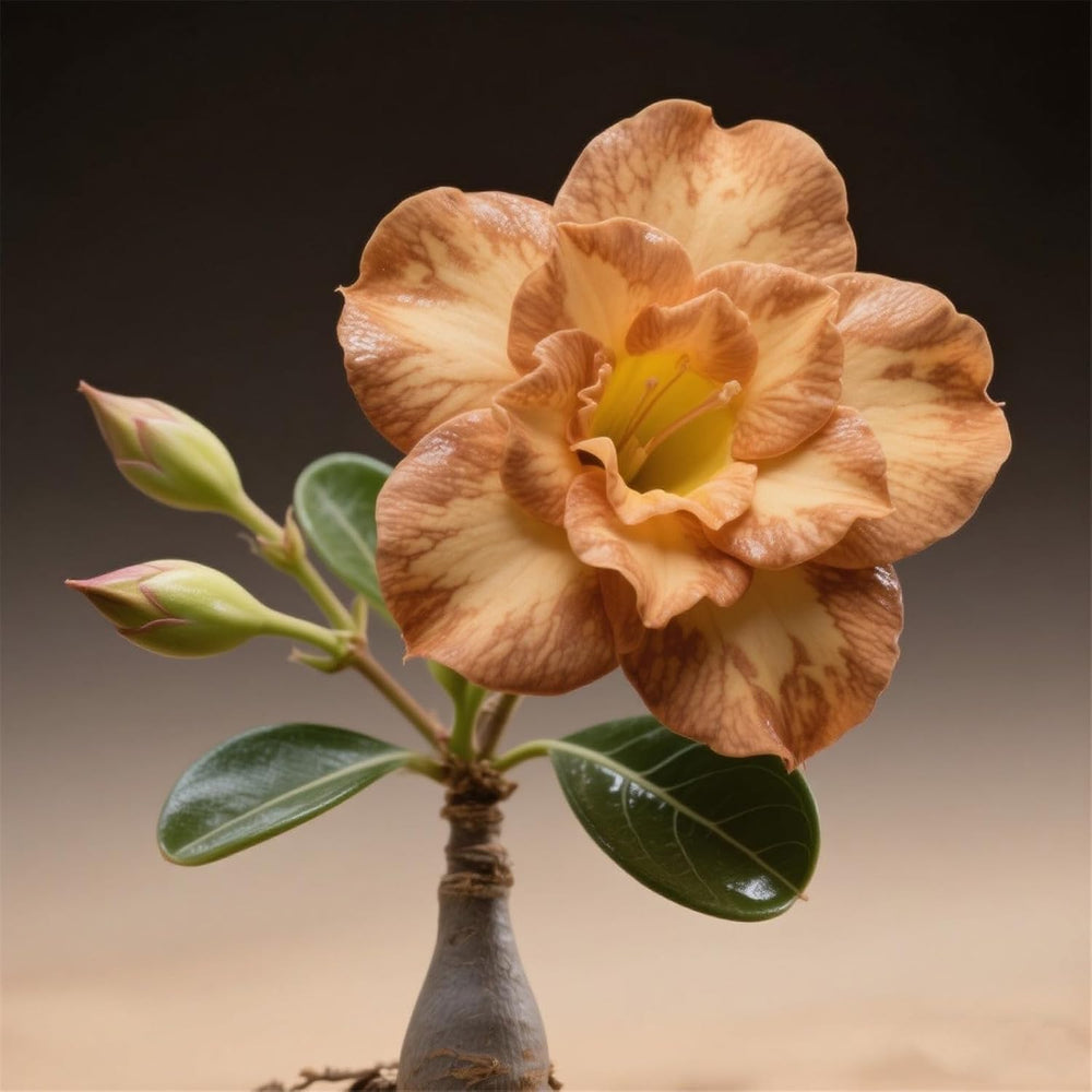 Lebende Pflanzen,Winterhart pflanzen, Mehrjährige Blumenzwiebel ist winterhart, Mysteriöse magische Glühbirne, Blumenzwiebel Mix,3 years-1 Wüstenrose knollen -I