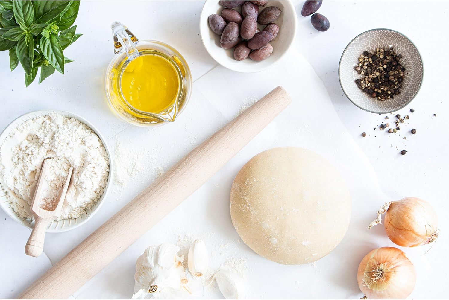 Städter Pizzarolle aus Buchenholz mit einem Durchmesser von 3,3 cm - Länge 45,5 cm - idealny do wałkowania ciasta