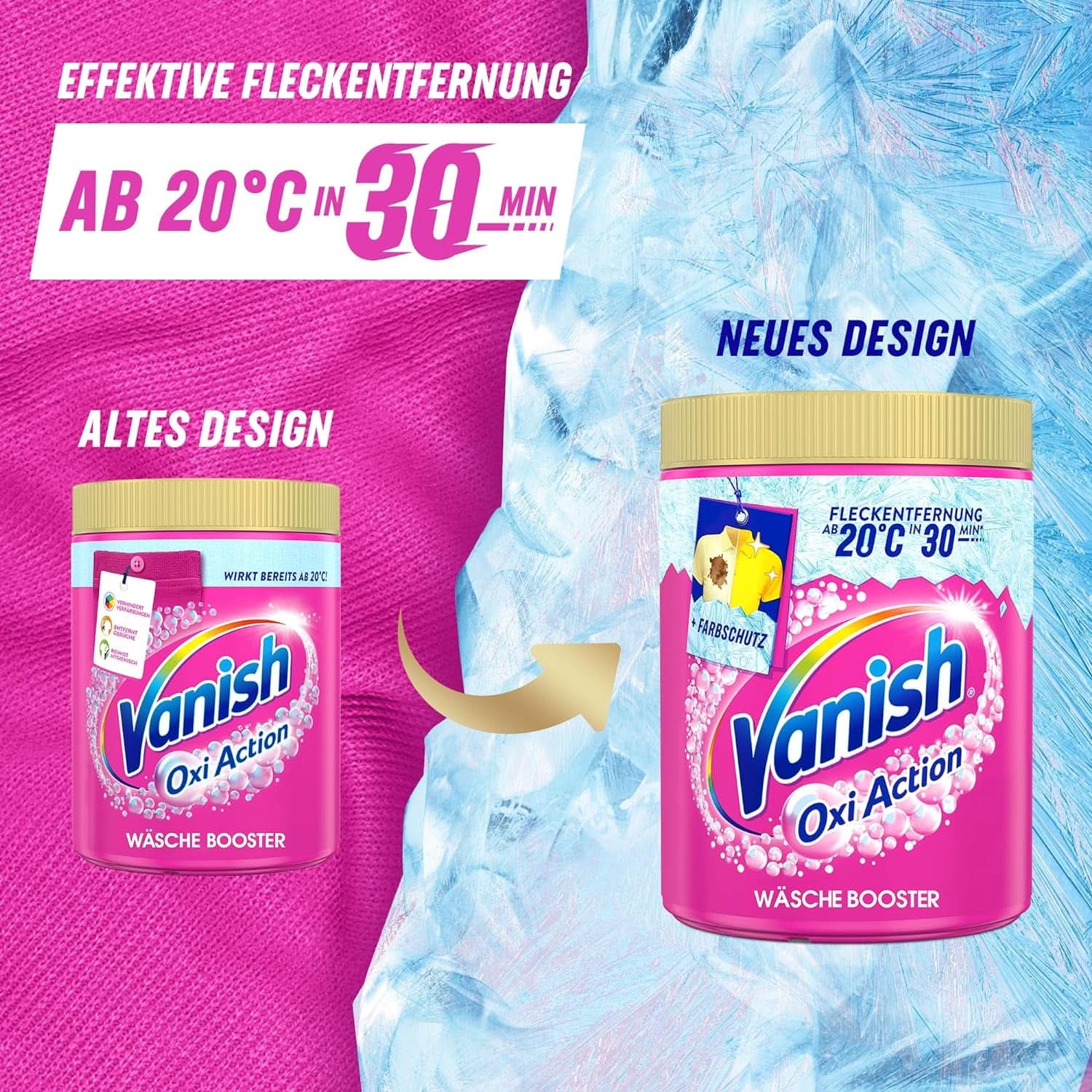 Vanish Oxi Action Powder Pink - 1.125 Kg - bezchlorowy proszek do usuwania plam i ulepszania prania - do prania kolorowego Proszki do prania Naty Shop