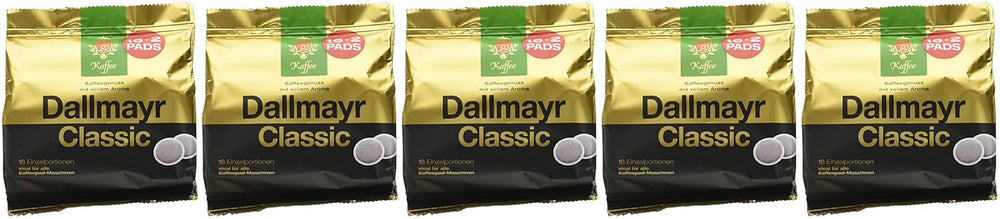 Kaffee Classic Kaffeepads 16 + 2, 5er Pack (5 x 124 g)