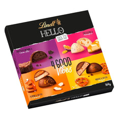 Lindt Schokolade HELLO 4 Good Vibes | 164G | 4 Verschiedene HELLO Pralinen Zum Teilen Oder Selber Genießen | Schokoladengeschenk Naty Shop