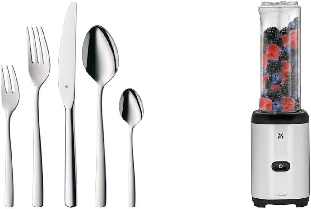 Zestaw sztućców WMF Boston, 30 sztuk, stal nierdzewna dla 6 osób Zestaw kuchenny Naty Shop + urządzenie do smoothie 0,6 l Zestaw kompozytowy