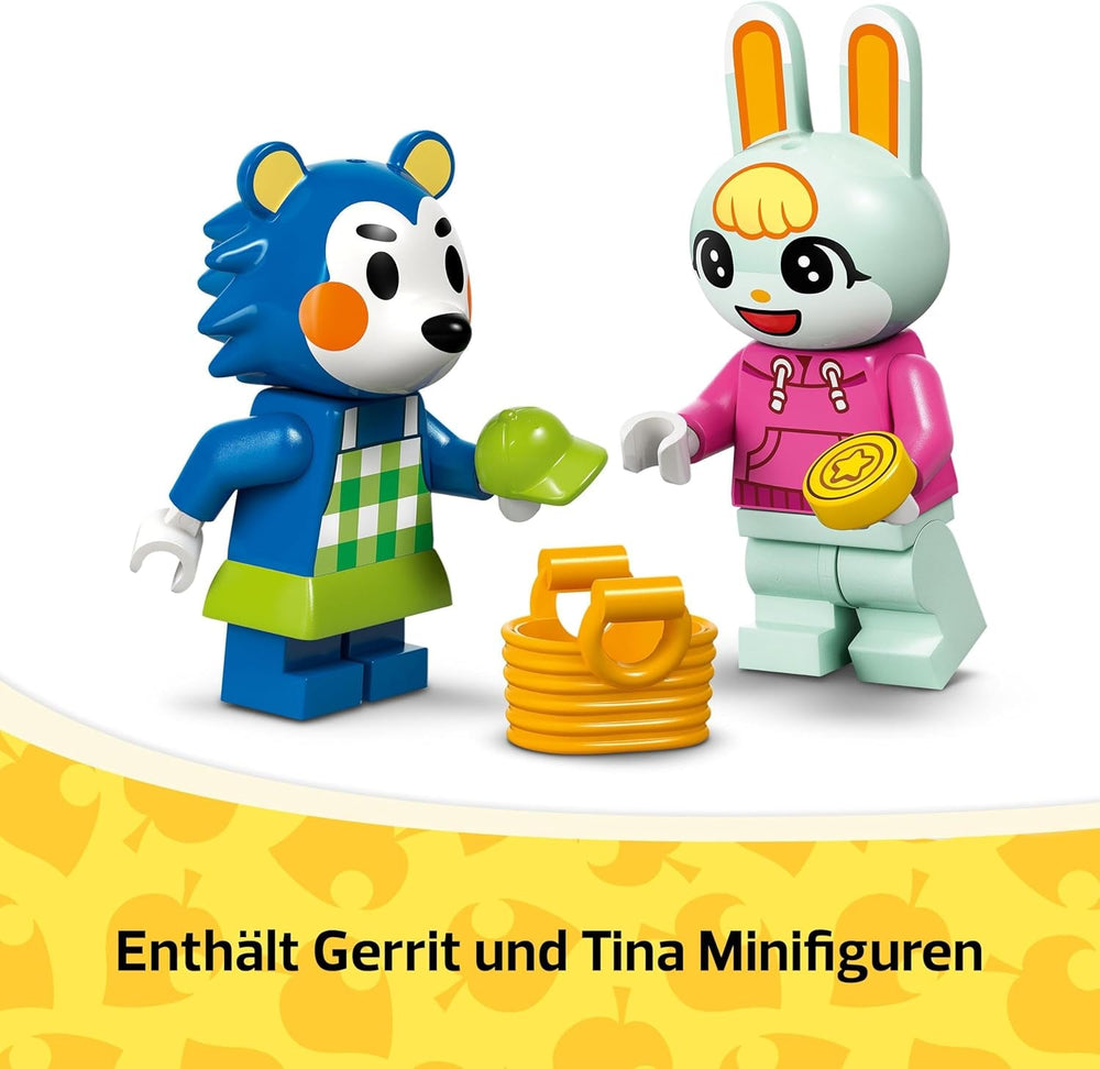 LEGO Animal Crossing Tailoring Sisters Kreatywny zestaw do odgrywania ról, prezent dla dziewcząt, chłopców i fanów gier wideo w wieku od 6 lat, zestaw przygodowy 77055 Zestawy do budowania Besuche w sklepie LEGO