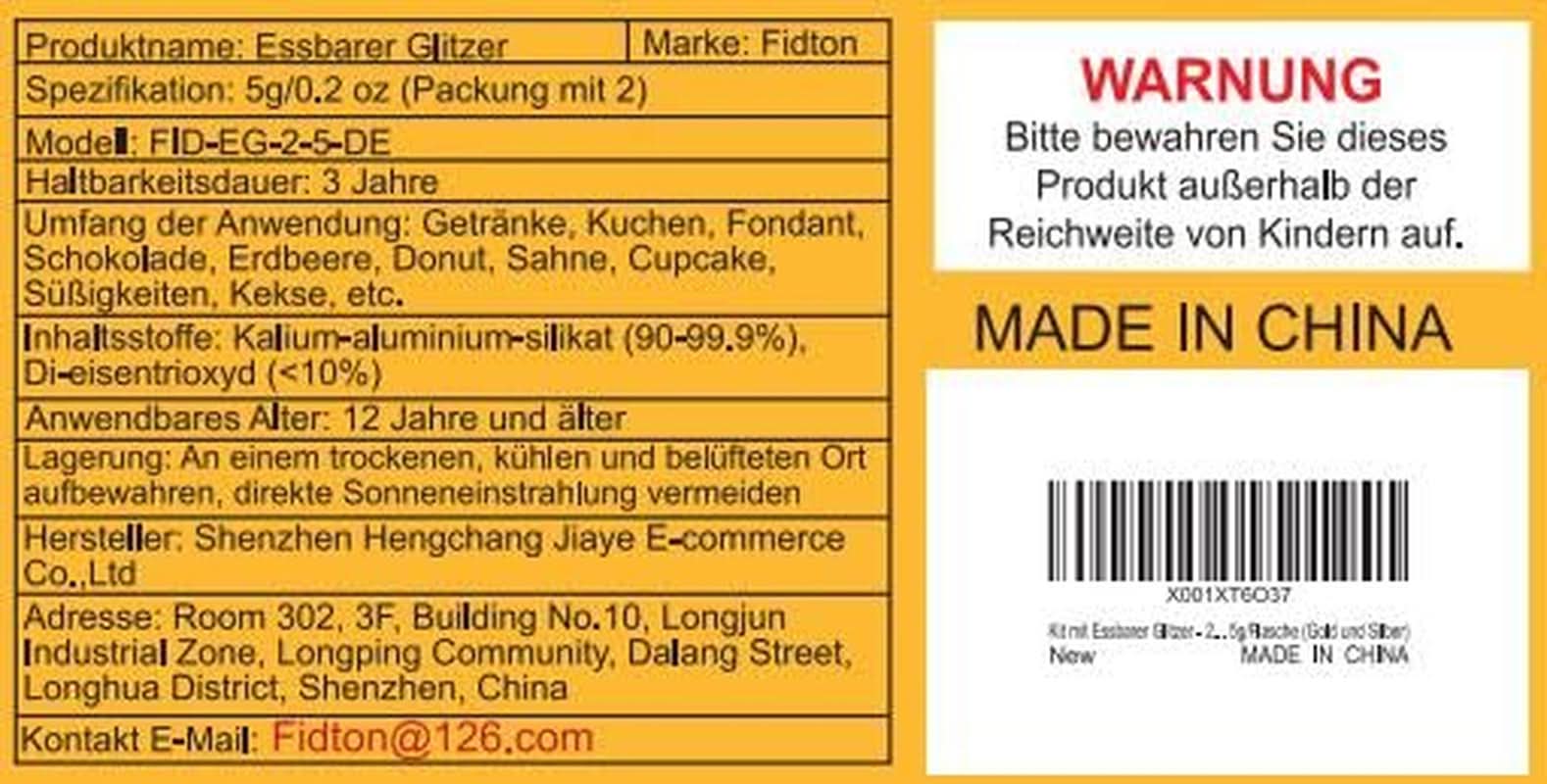 Brokat jadalny, proszek, 5 gramów Glitter Naty Shop