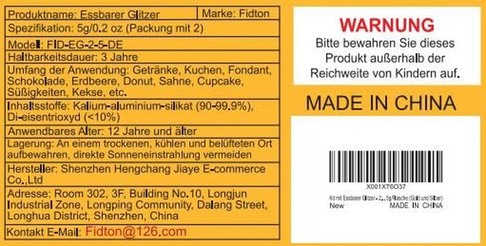 Brokat jadalny, proszek, 5 gramów Glitter Naty Shop