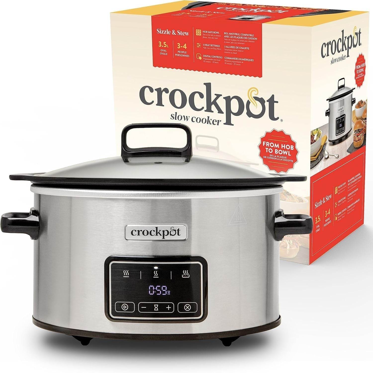 Cyfrowa powolna kuchenka Crock-Pot Timeselect, 5,6 litra (7 osób) Wolnowar Naty Shop