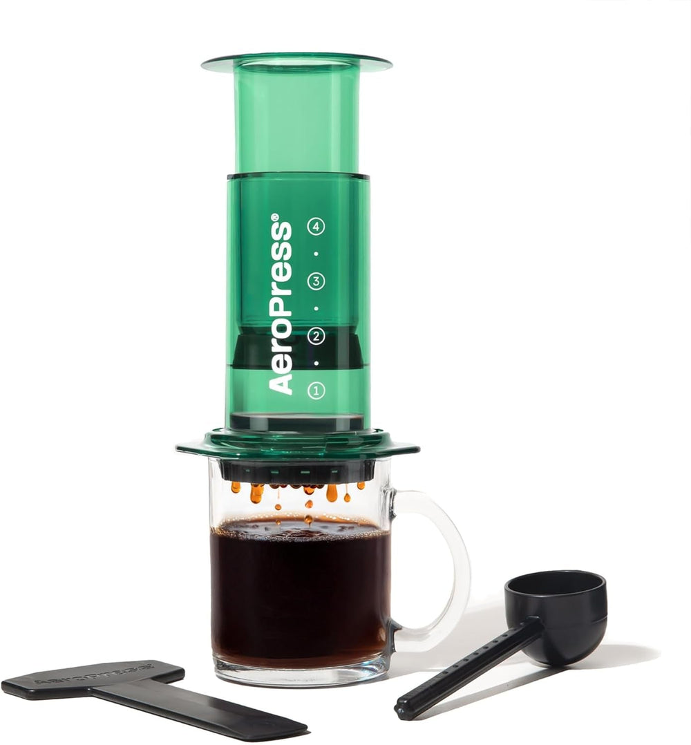 Aparat de cafea și espresso AeroPress Original, aparat de cafea portabil de nivel barista cu cameră, piston și filtre, aparat rapid de cafea și espresso