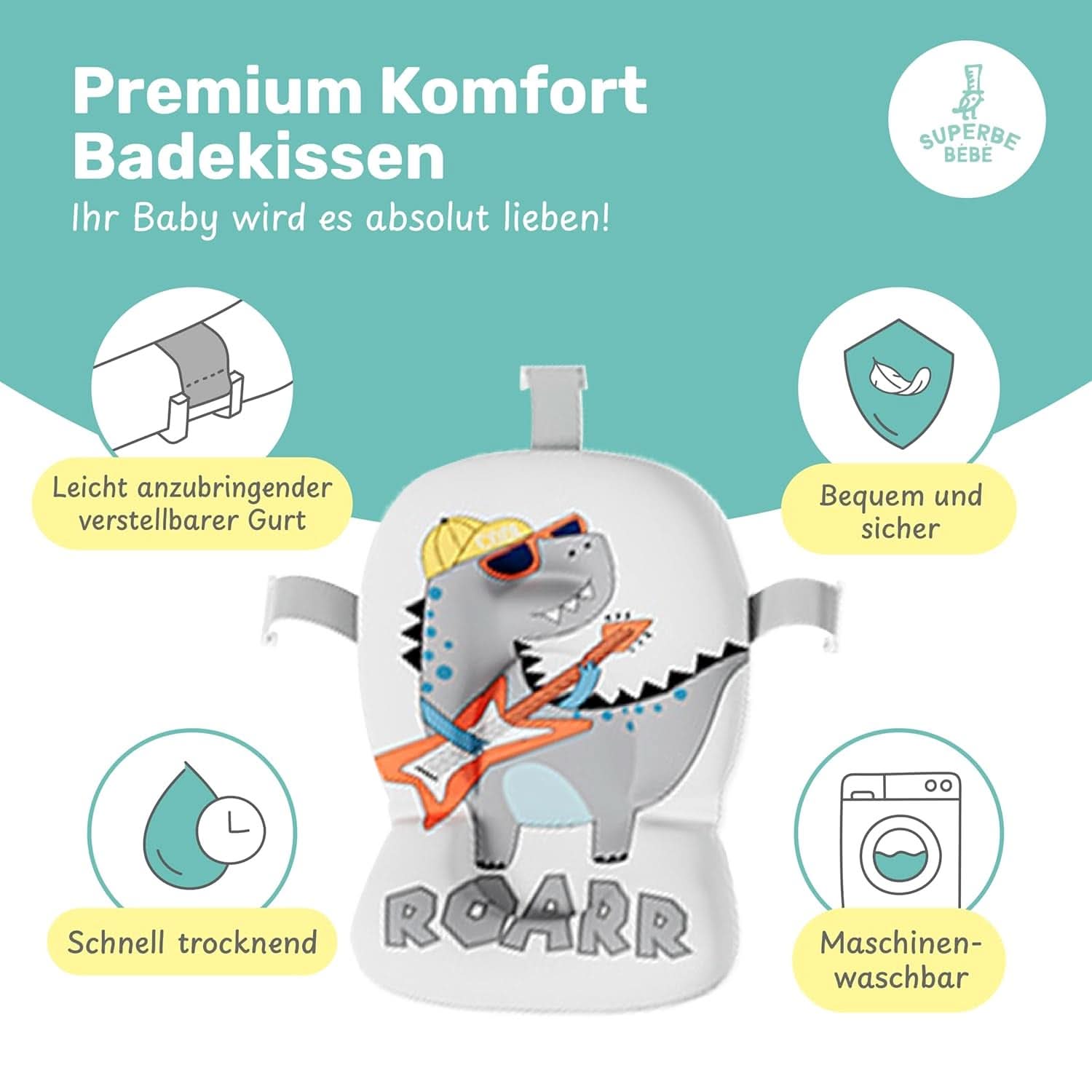 Cada de baie pliabila pentru bebelusi cu perna de baie si termometru integrat Mama si Copilul Naty Shop