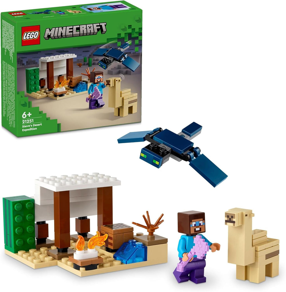 LEGO Minecraft Steve's Desert Expedition, zestaw gier wideo dla chłopców i dziewcząt, Steve Biome, dom, figurki i zabawka wielbłąda, prezent dla graczy w wieku 6 lat 21251 zestawy do budowania Besuche den LEGO-Store Default Title