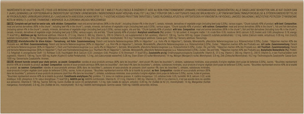 Hrană umedă Whiskas Senior 7+ Selecție mixtă în jeleu, 84 pliculețe, 84x85g (1 pachet mare) – Hrană umedă de înaltă calitate pentru pisici de 7 ani și peste