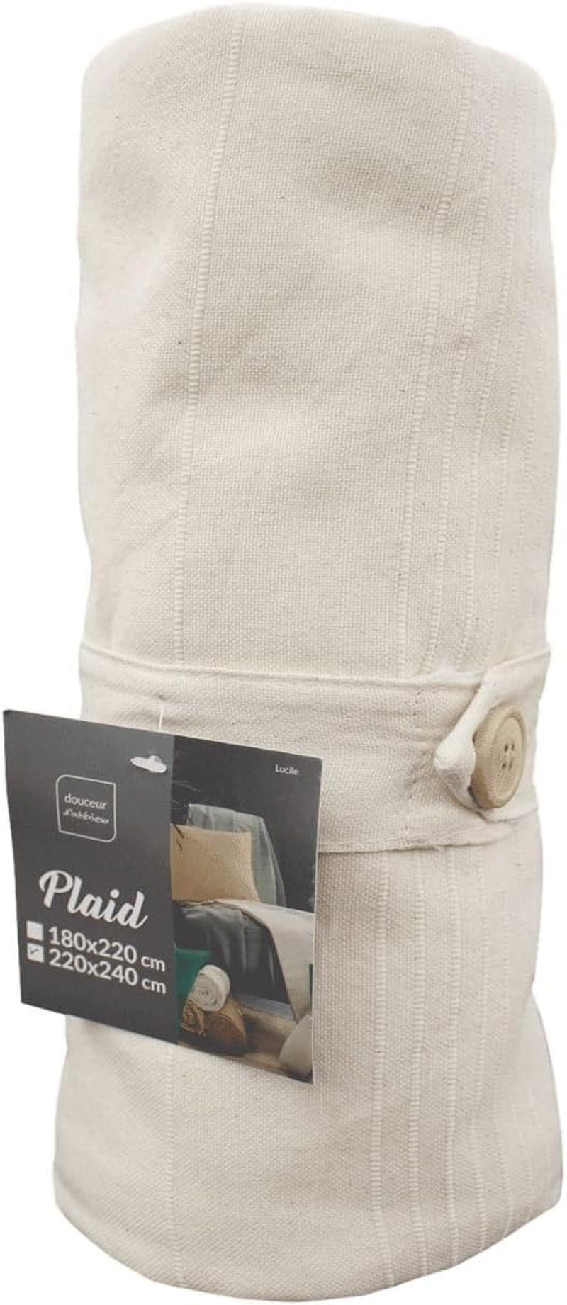 Douceur D'Intérieur, Koc (220 x 240 cm) Lucile Curry, Polycotton, Unicolor Łóżka i koce Douceur d'Intérieur Natura 220 x 240 cm