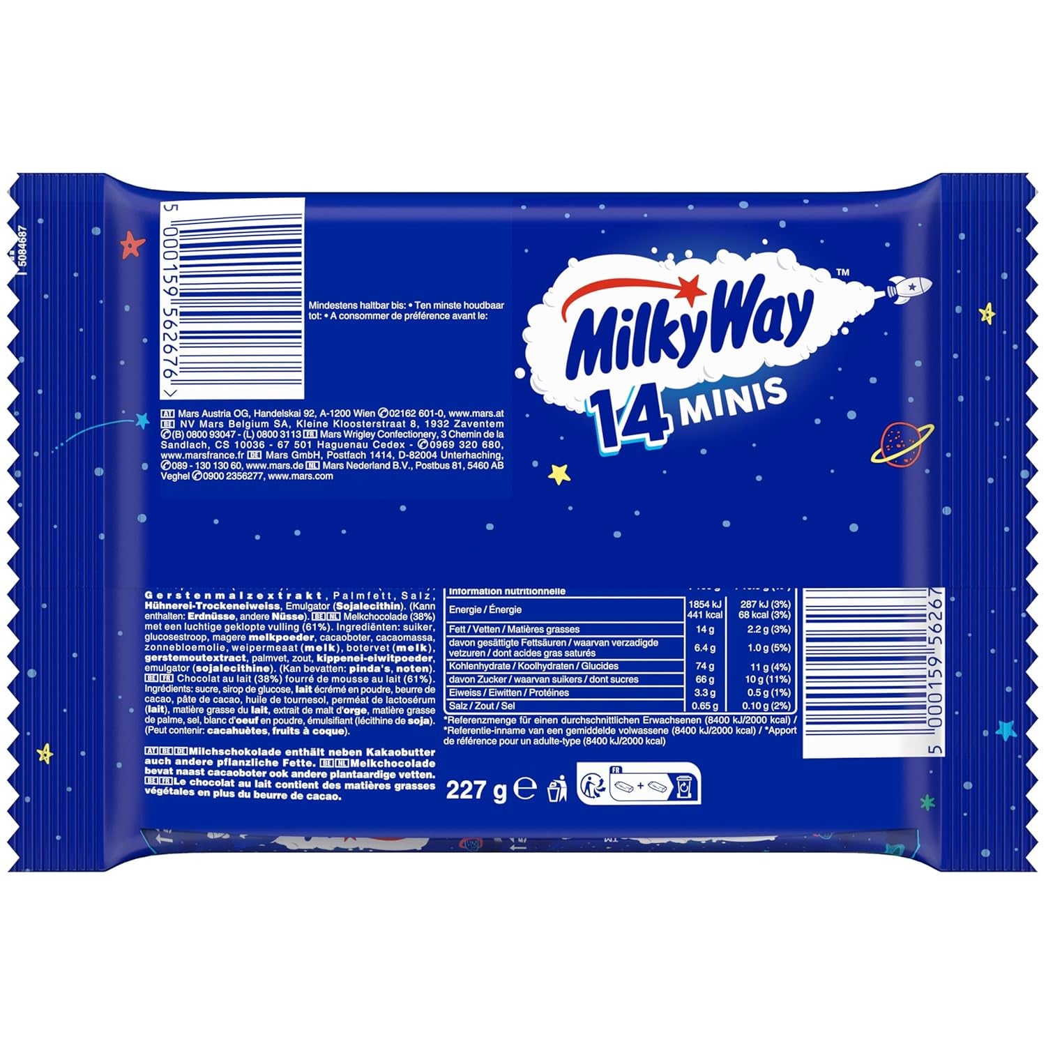 Mini opakowanie czekolady zbiorczej, mini tabliczki czekolady z kremem nugatowym w karmelu, 227 g, pomysł na prezent czekoladowy, duże opakowanie czekolady