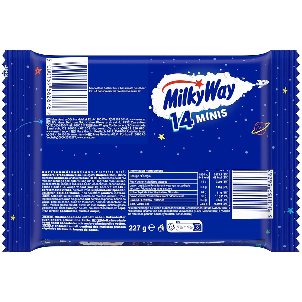 Mini opakowanie czekolady zbiorczej, mini tabliczki czekolady z kremem nugatowym w karmelu, 227 g, pomysł na prezent czekoladowy, duże opakowanie czekolady