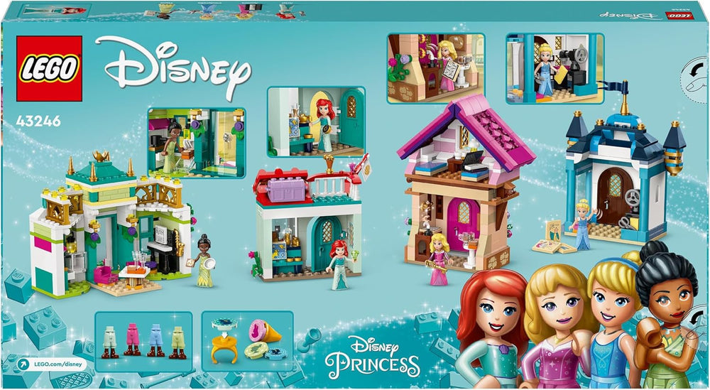 LEGO Disney Princess: Targ przygód Disney Princess, domek z zabawkami z 4 lalkami, w tym Kopciuszkiem i Arielką, zestaw z mapą skarbów, prezent dla dziewcząt i chłopców od 6 lat 43246 Zestawy do budowania Besuche w sklepie LEGO