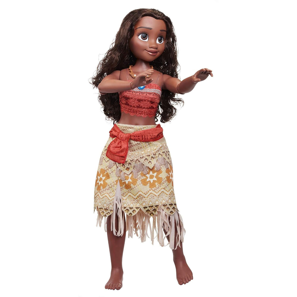 Disney Princess Vaiana, păpușă de joacă înaltă de 80 cm de la Jakks Pacific, păpușă mobilă, cu perie pentru a-și pieptăna buclele ondulate, rochie inspirată de film, colier detașabil cu pandantiv Papusi Naty Shop