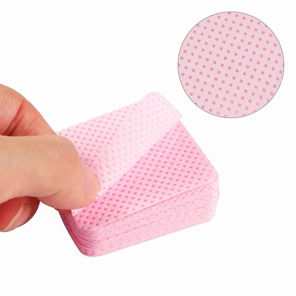 300 Stück Nagellackentferner Pads, Fusselfreie Nägel Wattepads Für Nägel Nagellackentferner Lint Free Nail Wipes Cleaner Gelnägel - Rosa