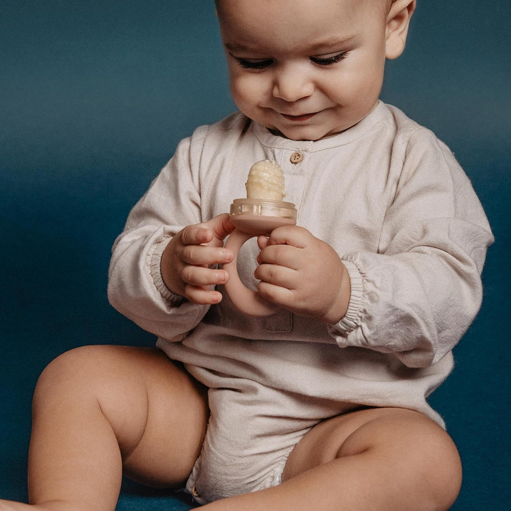 Ronțăitorul Suavinex pentru bebeluși, protecție anti-sufocare, calitate alimentară, silicon, cu capac, ușor de curățat, potrivit pentru mașina de spălat vase și congelator, calmează gingiile, de la 6 luni, verde