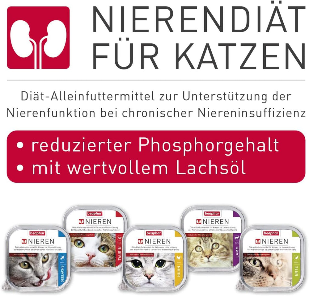 BEAPHAR – Dietă renală cu pui – Hrană completă pentru pisici cu insuficiență renală cronică – Pentru susținerea funcției renale – 100 g